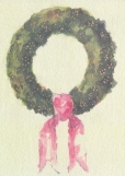 Wreath of Moss Greeted Christmas Card